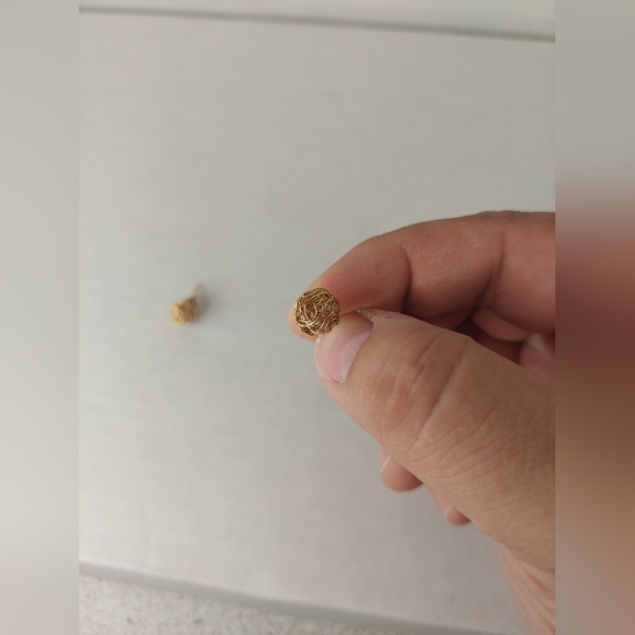 Lishi 18K Gold Plated Woven Love Knot Stud 10mm Women's Earrings - Picture 3 of 5